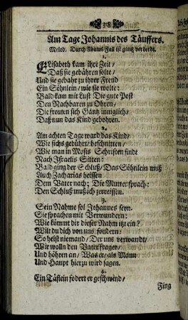 Am Tage Johannis des Täuffers.