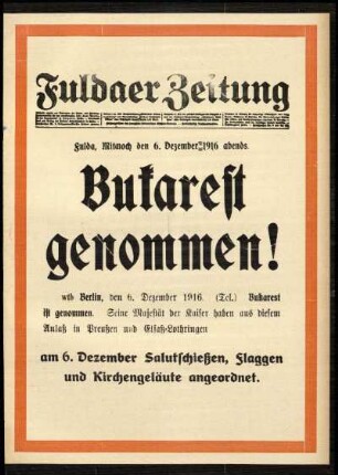Zweite Ausgabe vom Mittwoch, den 06. Dezember 1916.