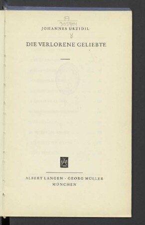 Die verlorene Geliebte