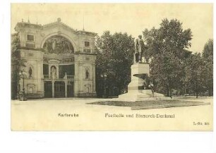 Festhalle und Bismarck-Denkmal in Karlsruhe