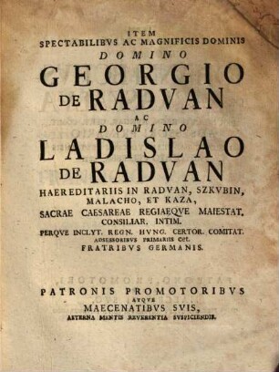 Dissertatio Inavgvralis Medica De Febre Hvngarica Sev Castrensi