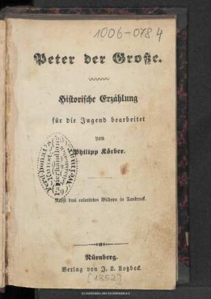 Peter der Große : historische Erzählung