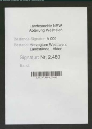 Kopfschatzlisten der Bewohner der adligen Häuser Eggeringhausen, Bockum, Züschen, Melschede, Bremscheid, Kobbenrode, Siedlinghausen, Niedersfeld, Echthausen, Blessenohl, Eringerfeld, Berge, Olpe, Gransau (in Neheim), Herdringen, Adolphsburg, Bruchhausen, Laer, Eickelborn, Antfeld, Valbert, Ödingen, Oberalme, Wenne, Reiste, Körtlinghausen, Sümmern, Bruch, Niederalme, Almerfeld, Störmede, Effeln, Hoppecke, Rexbeck, Füchten, Königen und Schafhausen (zum Teil mit den Namen der Bediensteten)