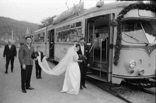 Hochzeitsfahrt mit der Albtalbahn.