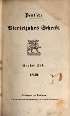 Deutsche Vierteljahrs-Schrift. 1842,1/2