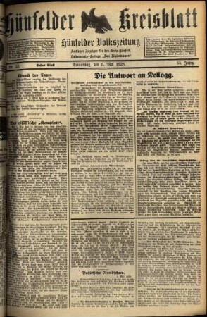 Erste Ausgabe vom Donnerstag, den 03. Mai 1928.