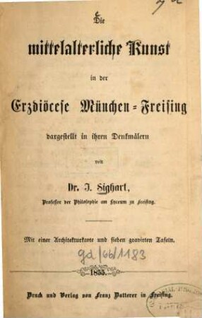 Die mittelalterliche Kunst in der Erzdiöcese München-Freising
