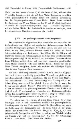 § 251. Die pseudosphärischen Strahlensysteme.