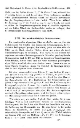 § 251. Die pseudosphärischen Strahlensysteme.