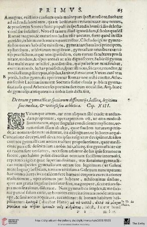 Cap. XIII.: De trium gymnasticae specierum differentijs, bellica, legitima siue medica, & vitiosa seu athletica