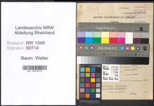 Entnazifizierung Walter Baum , geb. 07.11.1902 (Baufuehrer)