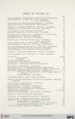 Index to volume XII