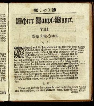 Achter Haupt-Punct. VIII. Von Fuhr-Leuten.