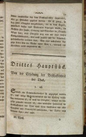 Drittes Hauptstück. Von der Erhebung der Beschaffenheit der That.