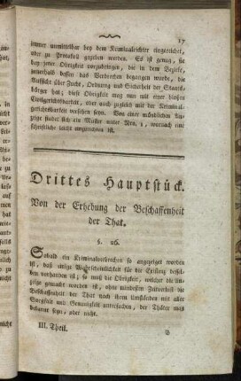 Drittes Hauptstück. Von der Erhebung der Beschaffenheit der That.