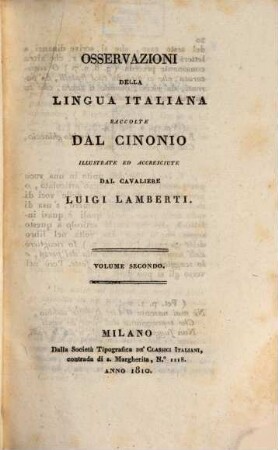 Osservazioni della lingua Italiana. 2