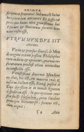 Utrum Mundus Sit aeternus.