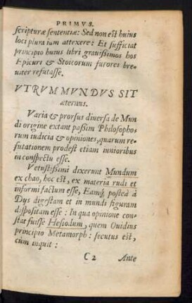 Utrum Mundus Sit aeternus.