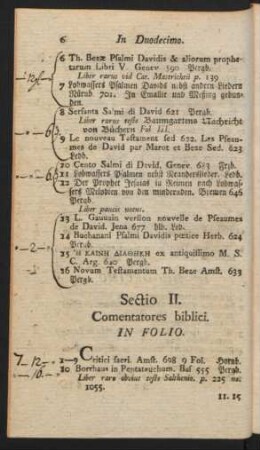 Sectio II. Comentatores biblici.