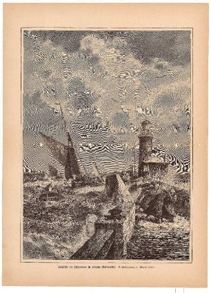 Heimkehr der Fischerboote in Fécamp (Normandie), Originalzeichnung von Theodor Weber