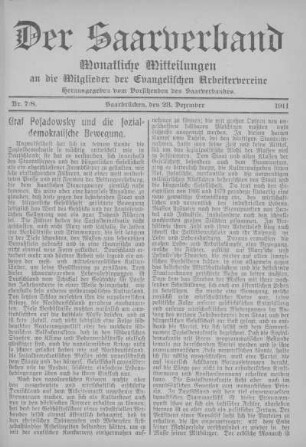 Nummer 7/8: Dezember 1911
