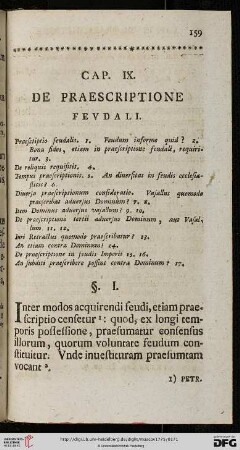 Cap. IX.: De praescriptione feudali