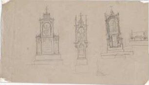 Voit, August von; Obloch; Gedenkstein für König Ludwig I. - Teilgrundriss, Ansicht
