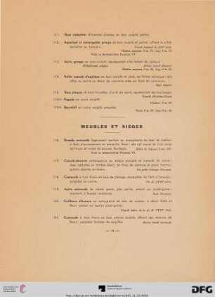 Meubles et sièges (Nr. 116-198)