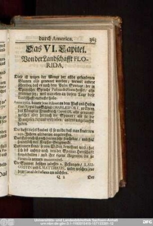 Das VI. Capitel. Von der Landschafft Florida.