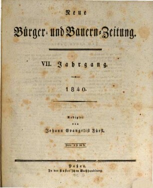 Neue Bürger- und Bauern-Zeitung. 7. 1840