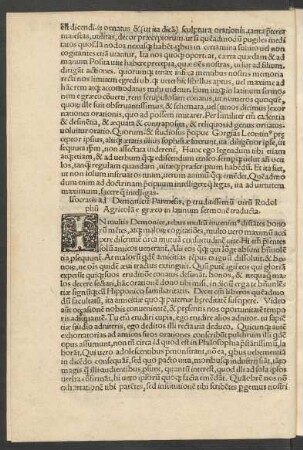Isocratis Demonicum Parenesis, per eruditissimum virum Rodolphum Agricolam e graeco in latinum sermonem traducta.
