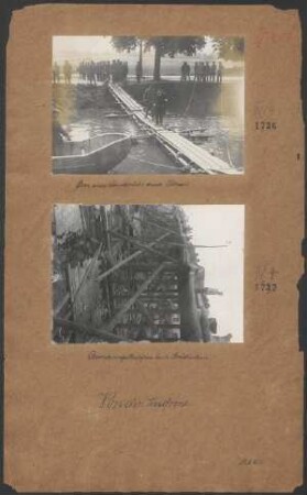 Armierungstruppen beim Brückenbau