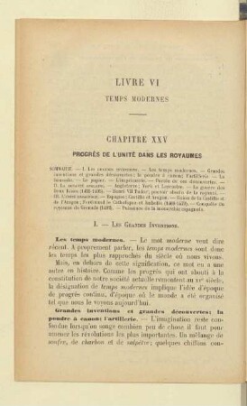 Livre VI Temps modernes