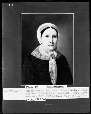 Bildnis der Henriette Roentgen (geborene Stobwasser)