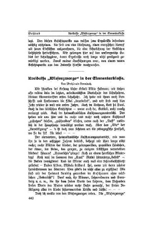Kreidolfs "Wiesenzwerge" in der Elementarklasse