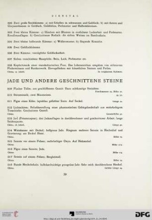 Jade und andere Geschnittene Steine (Nr. 309-333)