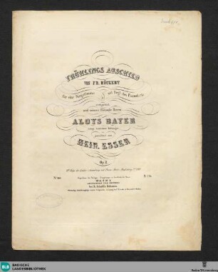 Frühlings Abschied : für eine Singstimme mit Begleitung des Piano-Forte; op. 11