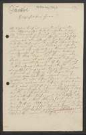 Brief von Andreas Johannes Jäckel an Unbekannt