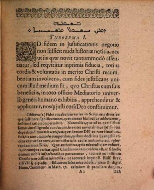 Diss. theol. de natura et officio fidei in actu iustificationis