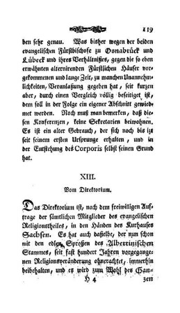 XIII. Vom Direktorium.