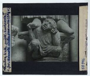 Chartres, Kathedrale Notre-Dame : Mittleres Nordportal, rechtes Gewände, untere Konsole, 2. Figur links, Jeremia