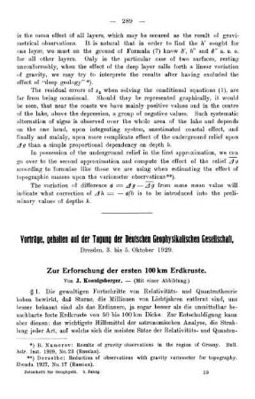 Zur Erforschung der ersten 100 km Erdkruste