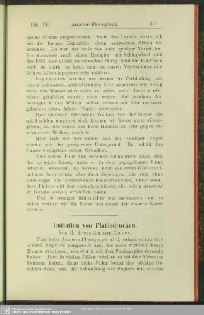 Imitation von Platindrucken