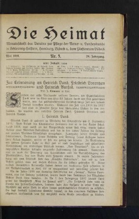 Zur Erinnerung an Heinrich Lund, Friedrich Lorentzen und Heinrich Barfod.
