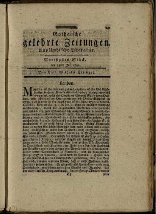 Dreisigstes Stück, den 23ten Jul. 1791.