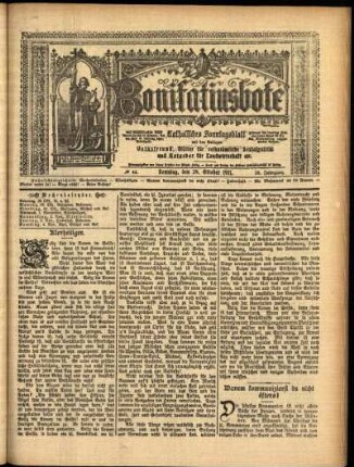 Erste Ausgabe vom Sonntag, den 29. Oktober 1911.