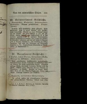 IV. Boraxsaures Geschlecht.