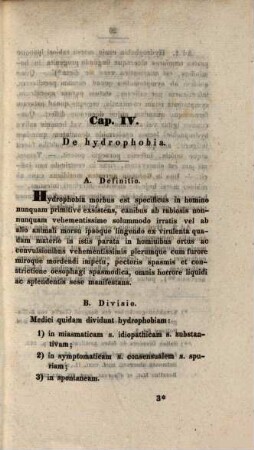 De hydrophobia et rabie canina : Dissertatio inauguralis, [2]. Cap. IV