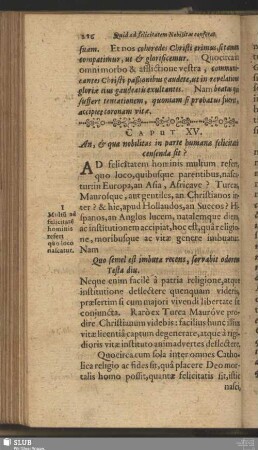 Caput XV. An, & quae nobilitas in parte humanae felicitatis censenda sit?