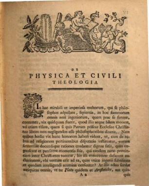 Prolusio de physica et civili theologia